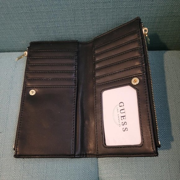 Black leather padded wallet - Picture 2 of 2